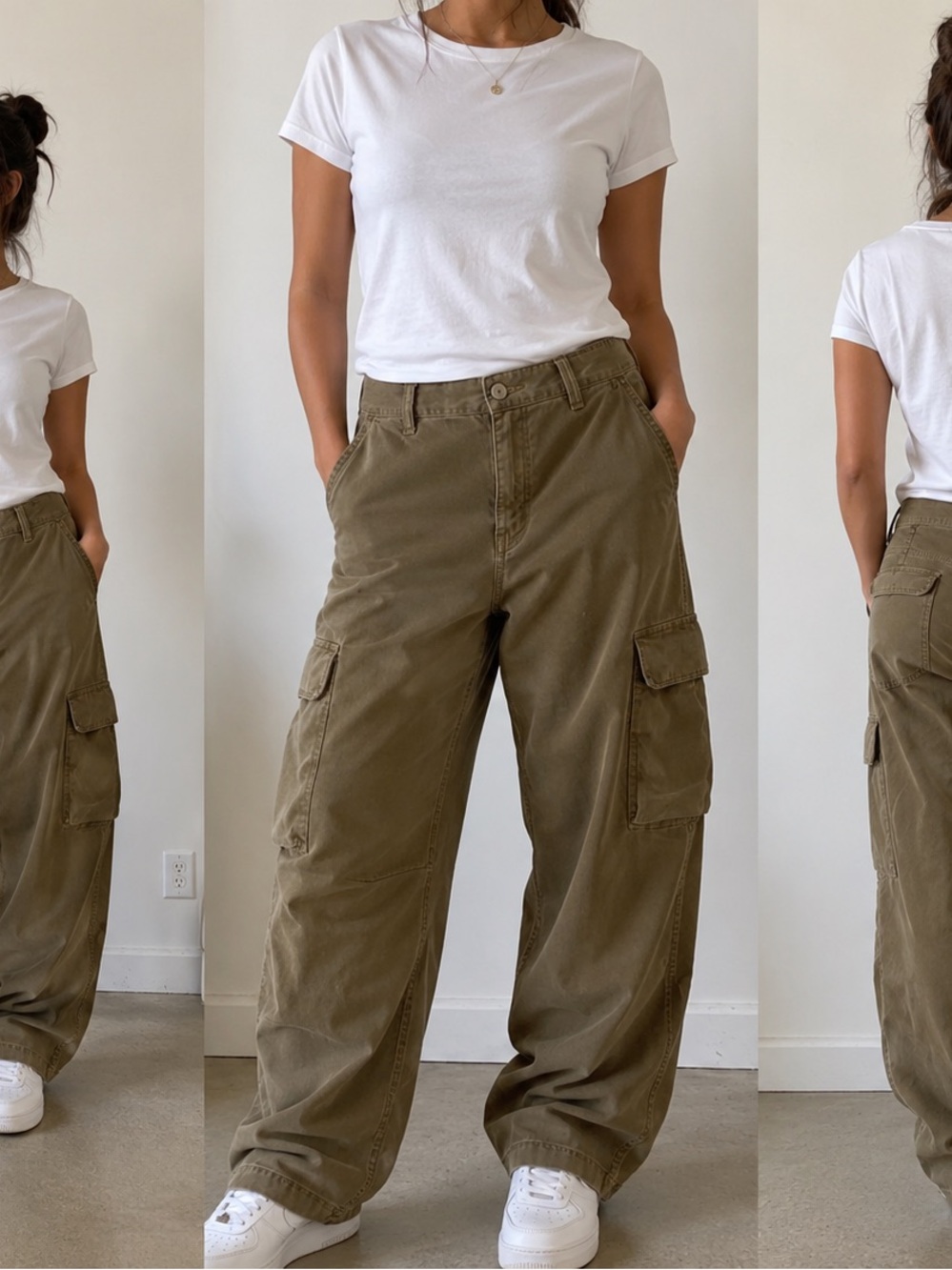 Woman’s army green gap baggy Cargo Pants . Gorgeous